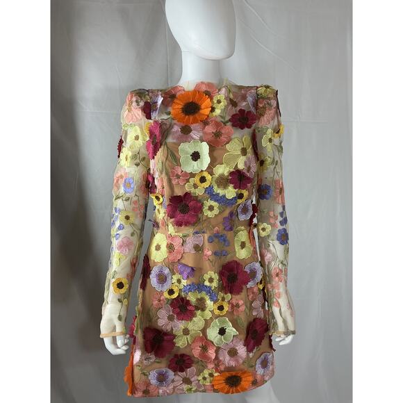 Elliatt x Revolve 'Liora' Tan Polyamide Mini Dress Size L - Picture 3 of 4